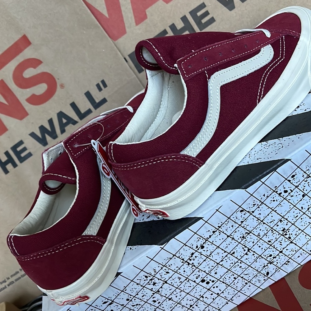 Vans Og Style 36 Lx Suede/Canvas Pomegranate/Classic White WMNS - Picture 15 of 16